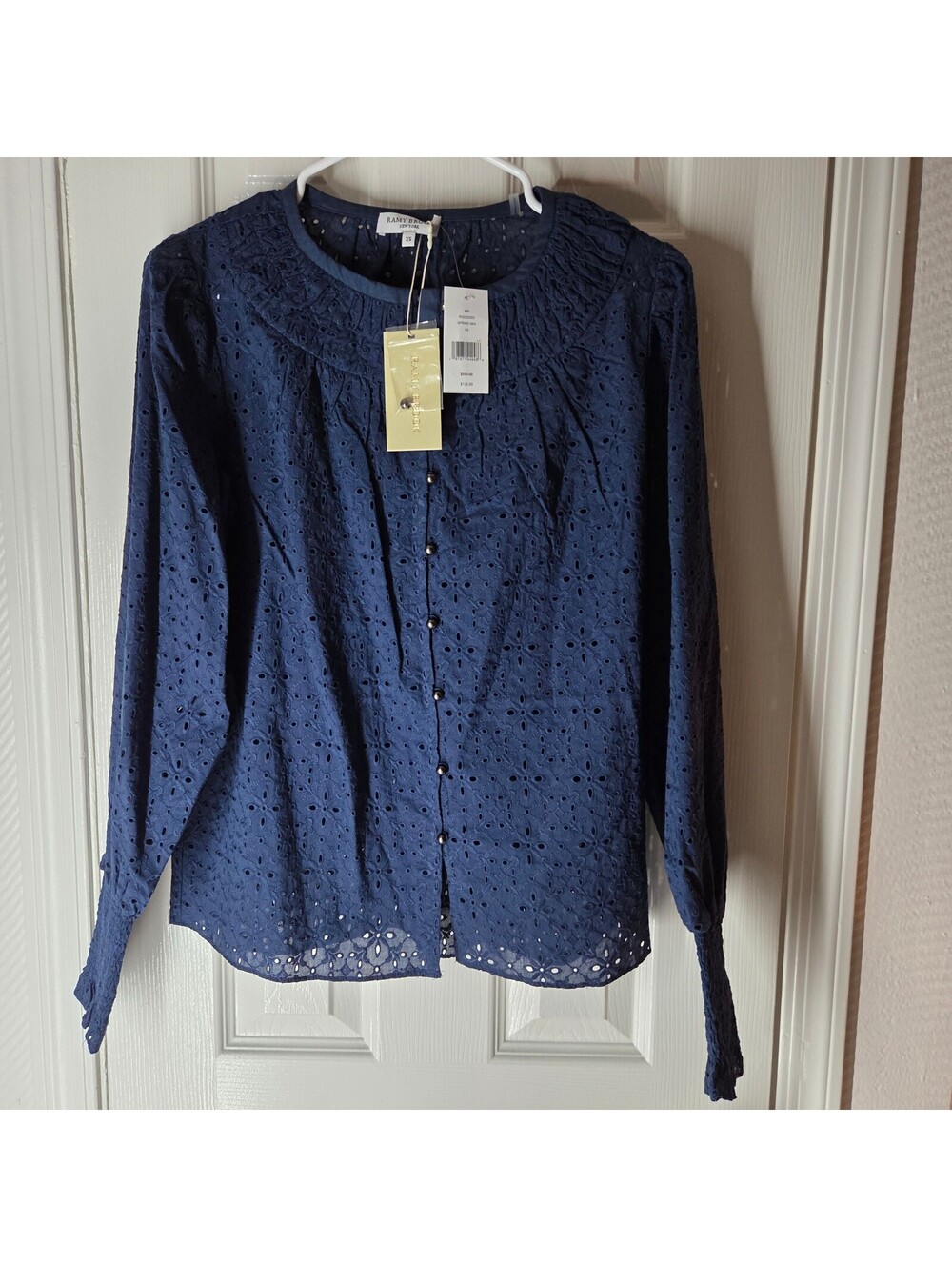 Ramy Brook Eyelet Cotton Button-Up Blouse Size XS